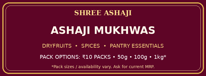 Shree Ashaji Ashaji Mukhwas label